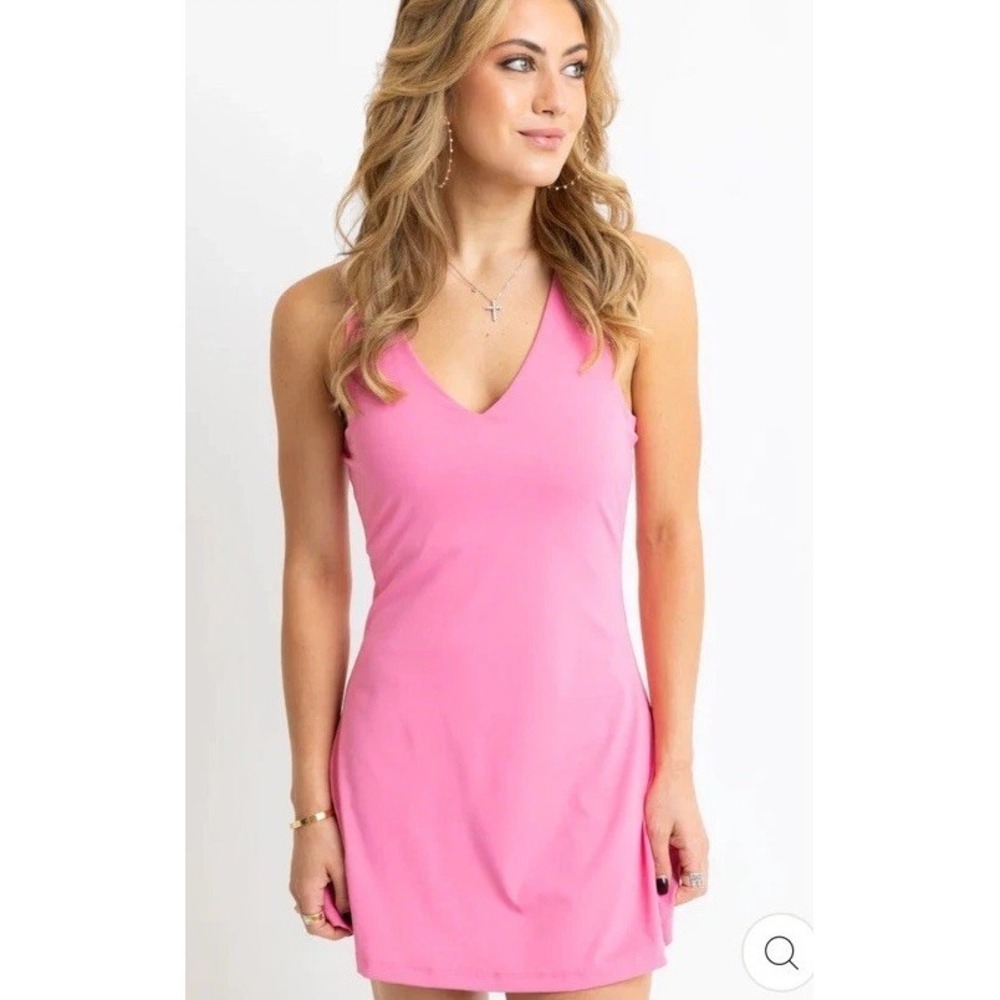 Athleta Transcend Mini Pink Athletic Dress Women's XL - Picture 4 of 14